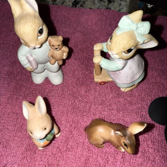 White and Brown Small  Easter Bunny decor Collection - Picture 2 of 4